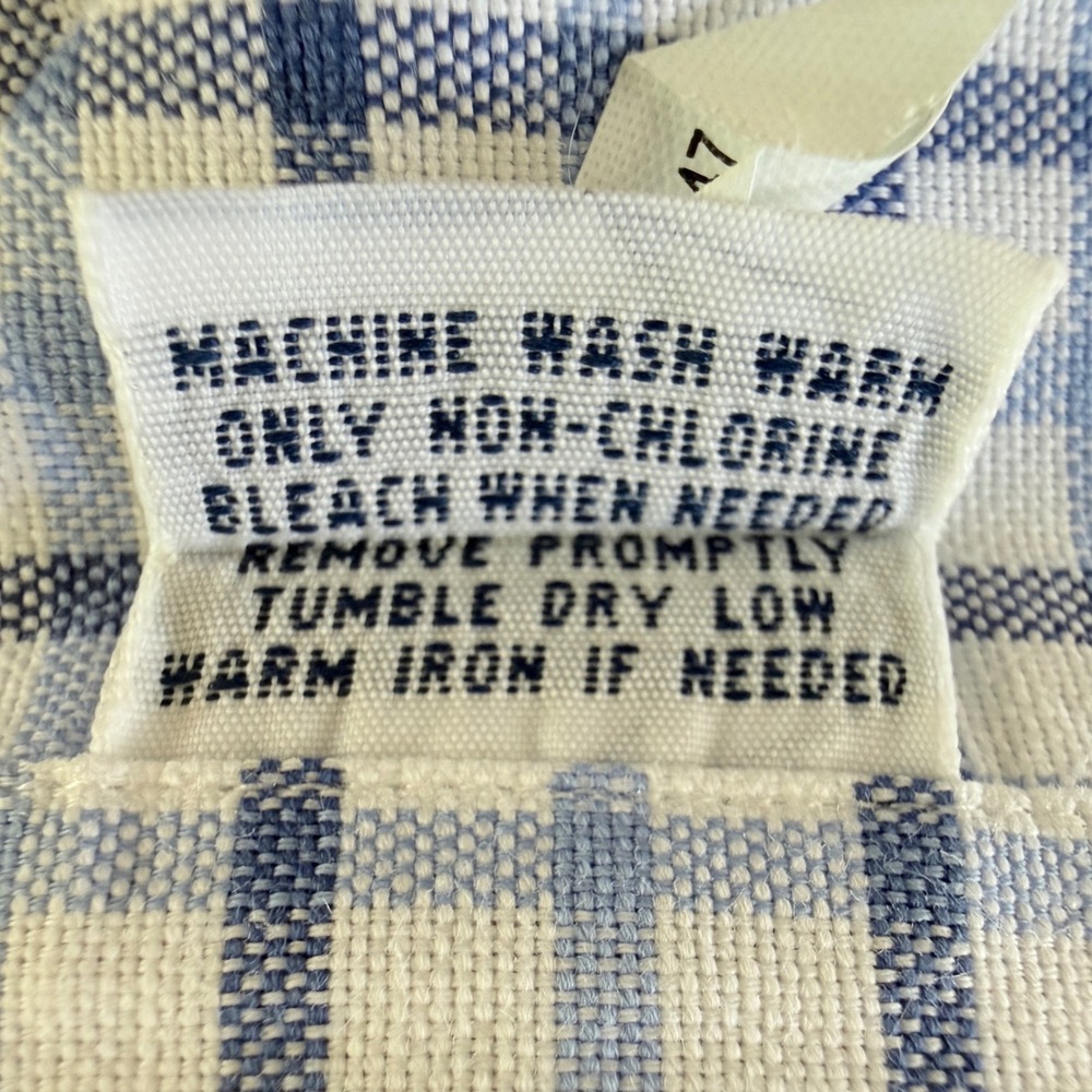 Ralph Lauren Button Down Shirt Mens XL Blue Plaid Long Sleeve Thick Cotton - Picture 7 of 9